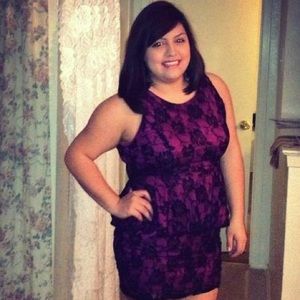 Super cute magenta peplum dress